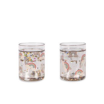 Konges Slojd Glitzer Becher – 2er-Pack "Rainbow"