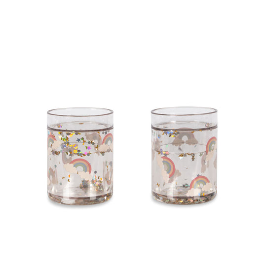 Konges Slojd Glitzer Becher – 2er-Pack "Rainbow"