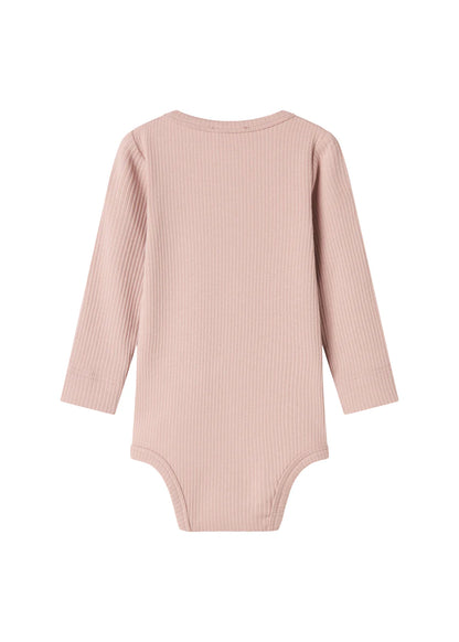 MarMar Ripp-Langarmbody aus Modalmix "Faded Rose"