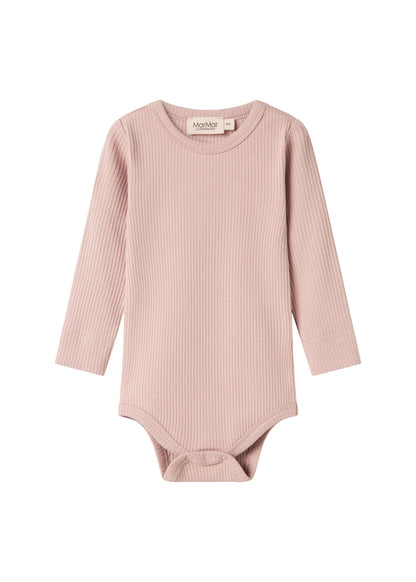 MarMar Ripp-Langarmbody aus Modalmix "Faded Rose"