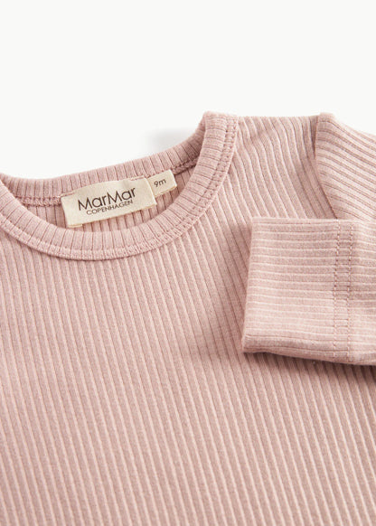 MarMar Ripp-Langarmshirt - Plain Tee "Faded Rose"