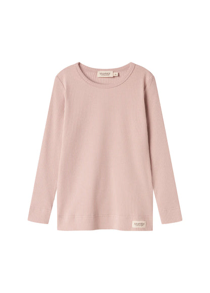 MarMar Ripp-Langarmshirt - Plain Tee "Faded Rose"
